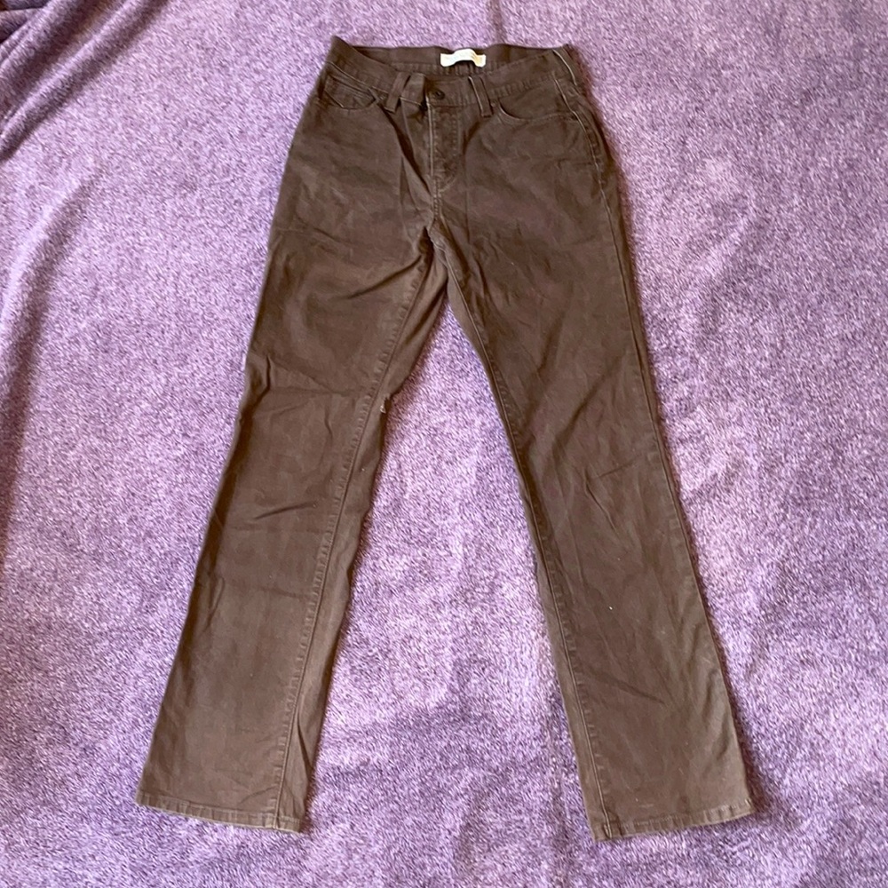 Brown high waist straight legged, Levi jeans